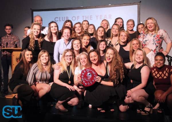 The women's rugby team won the big Univeristy of Chichester sport award