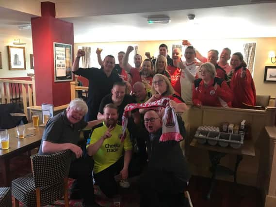 Crawley Town's Icelandic fans enjoy a drink at the New Moon pub.

Picture by Steve Herbert