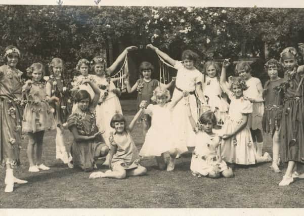 Woodgate House girld preparing for the school play in 1931