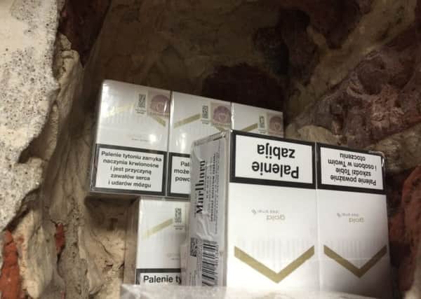 Illegal cigarettes stashed at All Sorts convenience store. Picture: West Sussex County Council
