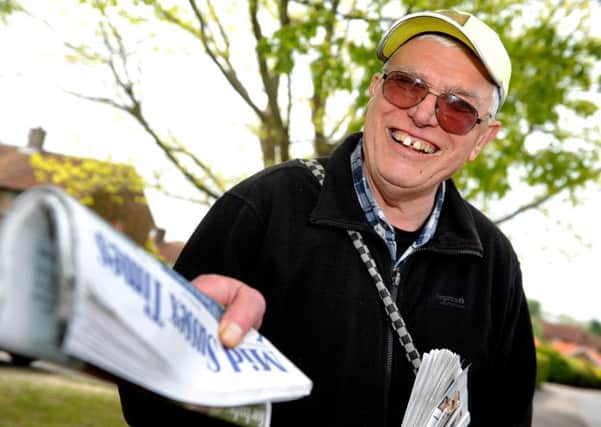 Ian Wilson from Lindfield is 66 years old and is still delivering newspapers. Possibly one of the oldest paper boys around. Pic: Steve Robards