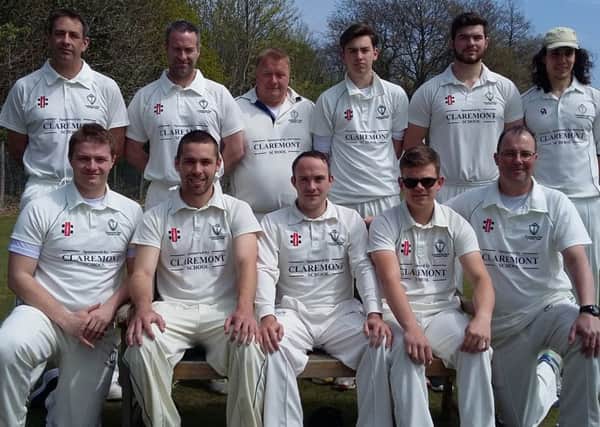 Crowhurst Park Cricket Club's first team lines up for the camera before its opening league game of 2017. Picture by Simon Newstead