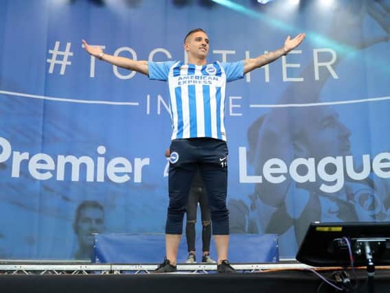 Anthony Knockaert in Albion's Premier League shirt. Picture by Paul Hazlewood (BHAFC)