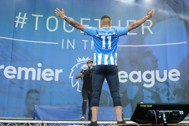 Anthony Knockaert in Albion's Premier League shirt. Picture by Paul Hazlewood (BHAFC)