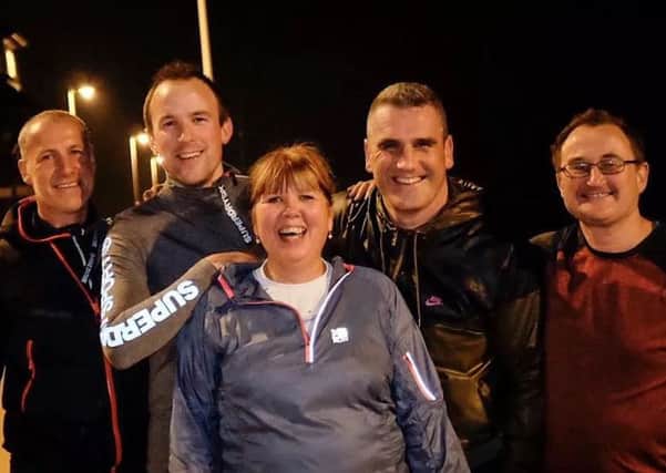 The Muskathlon team from Arun Community Church, from left, Stew Smith, Steve Case, Michelle Wade, Austin Wade and Richard Knowles, known as Cookie