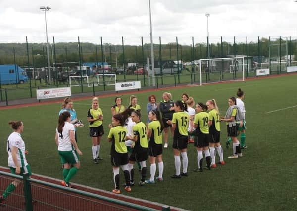 City ladies get a guard of honour at Keynsham / Picture by John Holden