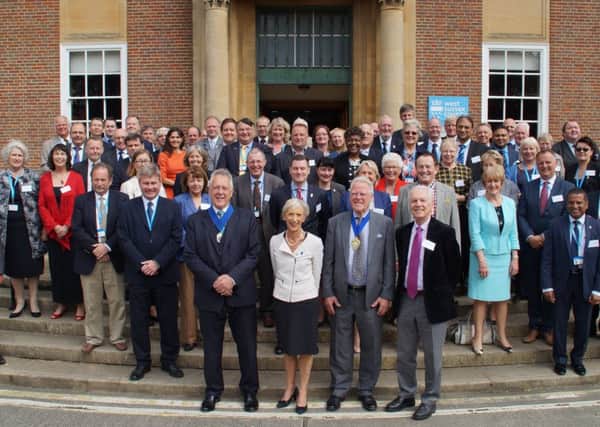 New West Sussex County Councillors outside County Hall, Chichester, after May 2017 elections (photo submitted).