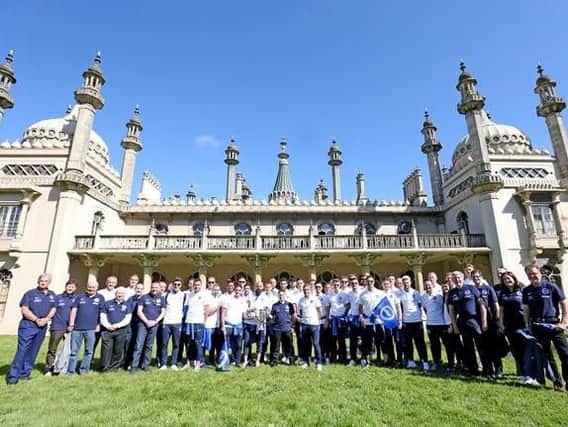 Brighton and Hove Albion outside the Royal Pavilion (Photograph: www.snapitnow.co.uk)