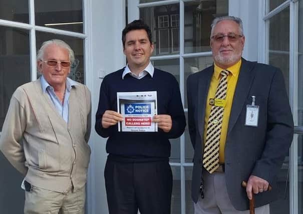 Huw Merriman, centre, with Ted Kemp and Chris Ashford, from RNW