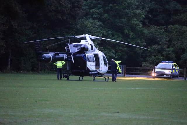 The 52-year-old was flown to the Royal Sussex County Hospital in Brighton. Picture: Eddie Mitchell