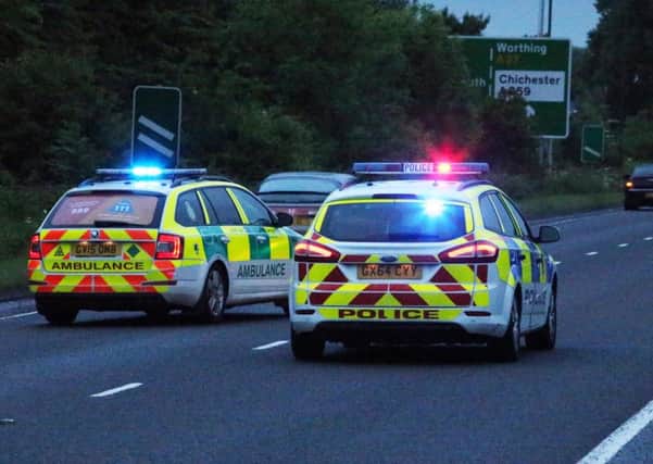 The accident happened this morning (May 19) on the 
A259 Bognor Road, with the road closed eastbound between the A27 Chichester Bypass and Drayton Lane
. Picture: Eddie Mitchell