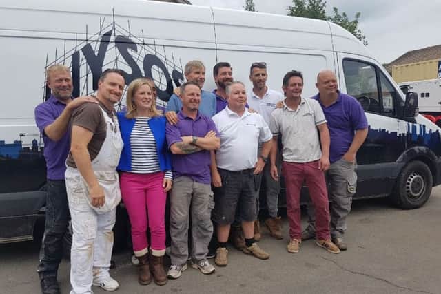 The team of volunteer decorators with the DIY SOS team at Thursday's Big Reveal
