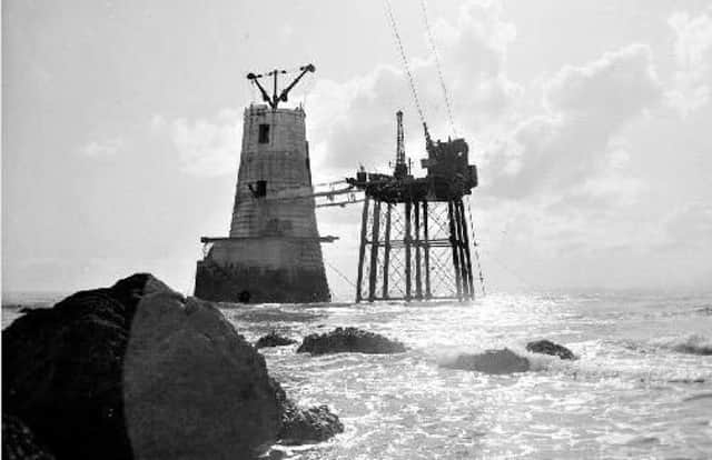Beachy Head Lighthouse under construction