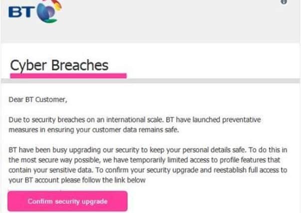 Warning over fake BT ransomware email