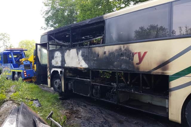 Passengers were taken off the coach, according to police. Picture: Eddie Mitchell