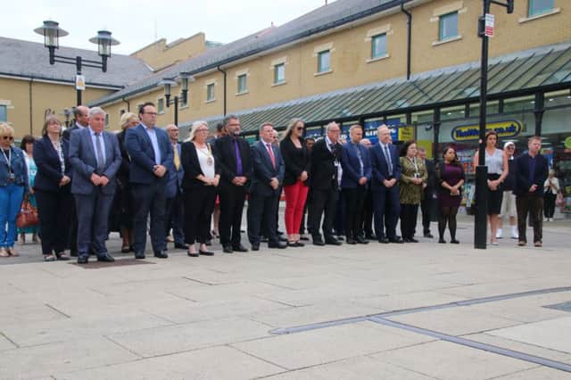 Councillors held the minute's silence at 3pm. Picture by Roberts Photographic