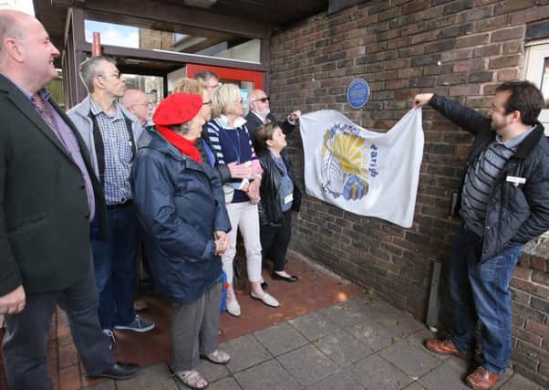 The unveiling of the plaque