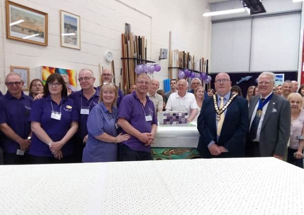 Frame of Mind CIC founders Theresa and Ian Bates with Bognor mayor Phil Woodall, West Sussex County Council chairman Lionel Barnard and other guests