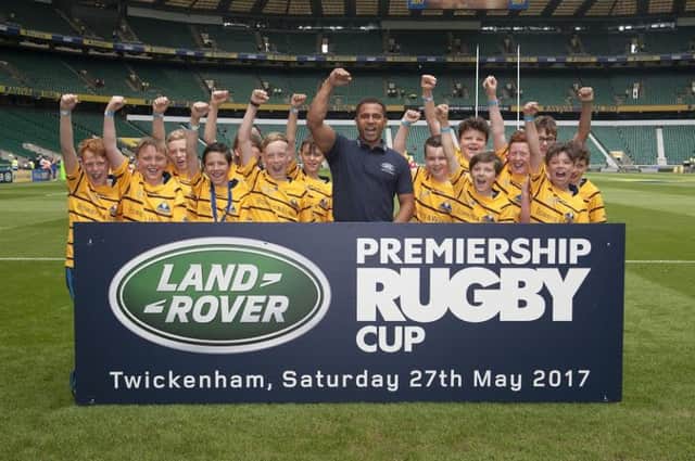 Worthing Rugby Clubs under-11 team pictured with Jason Robinson at Twickenham. Picture by onEdition
