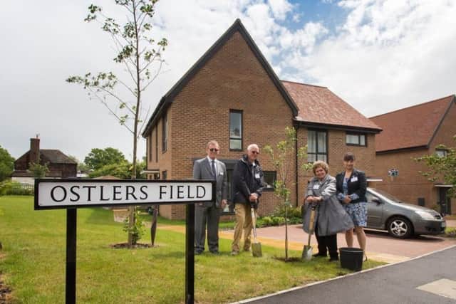 Official opening of Ostlers Field. Photo courtesy of Hastoe Group SUS-170524-204429001