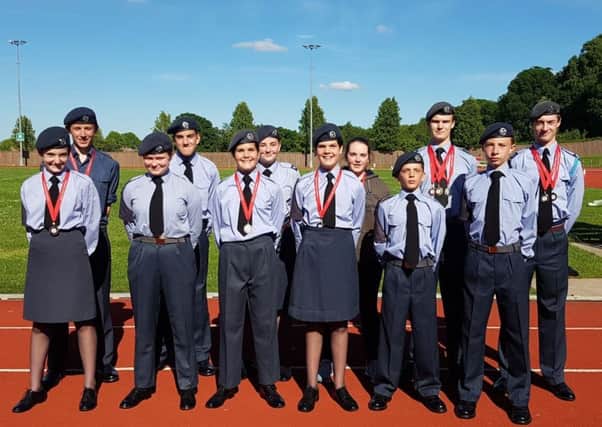 Twelve cadets from 172 Squadron RAF Air Cadets in Haywards Heath took part in the Sussex Wing Athletics Competition in Crawley . Picture supplied by 172 Squadron Air Cadets