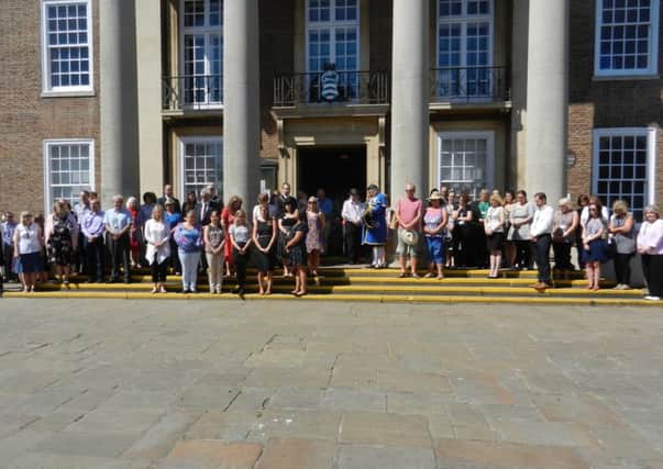 Dozens of people gathered at Worthing Town Hall to pay tribute