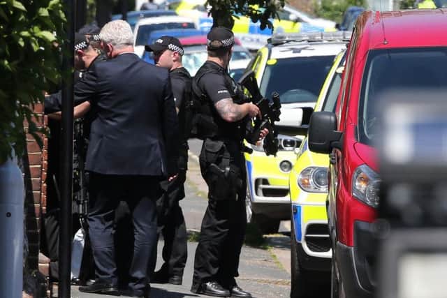 Armed police were seen in Salisbury Road, Worthing. Picture: Eddie Mitchell