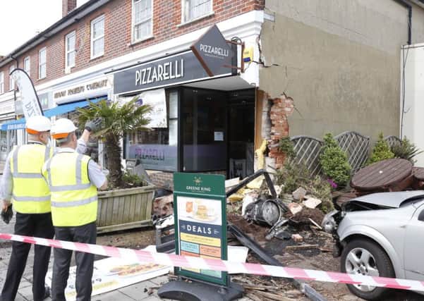 The collision caused so much damage that Pizzarelli had to close its doors. Picture: Eddie Mitchell