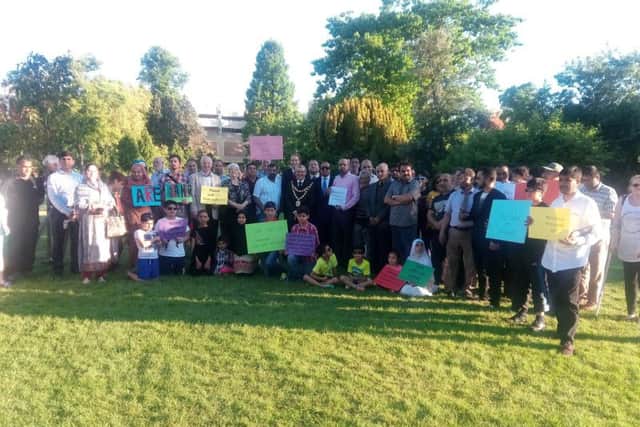 A vigil for the people affected by the Manchester bomb attack was held in Crawley's Memorial Gardens