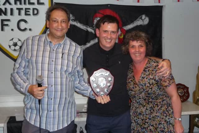 Pirate of the year Craig Ottley (centre) with Mark and Pauline Killy.