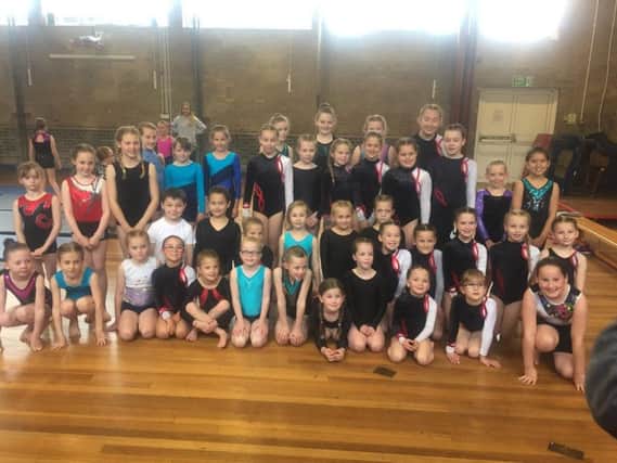 Springfit Gymnastics Club members who contested the Acrobatic gymnastics competition at Warlingham