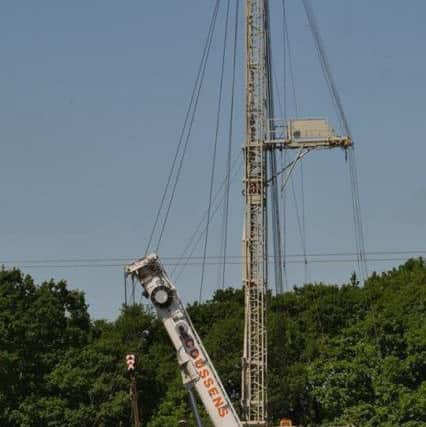 The oil rig at the Broadford Bridge site.