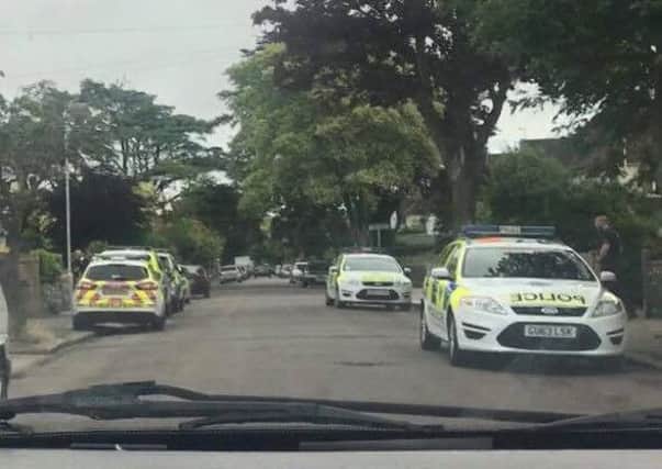 Police cars seen in Balkington Avenue earlier today. Picture: Claire Thomas