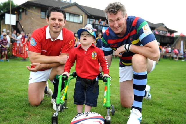 Sonny with rugby captains at the festival. Picture: Steve Robards