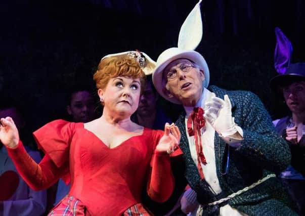 John Roberts (Wendi Peters as the Queen of Hearts and Dave Willetts as the White Rabbit)