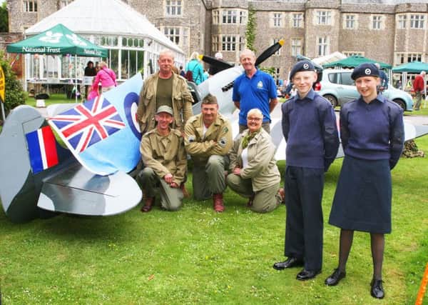 Bognor RAF Cadets, led by Nick Moran, with their model Spitfire and replica World War Two US army camp. Pictures: Derek Martin DM17525842a