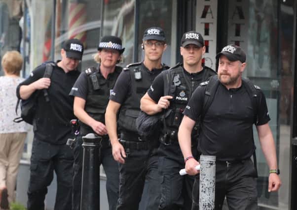 Police in Shoreham after last week's terror arrest. Picture: Eddie Mitchell