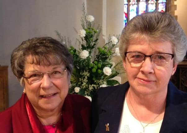 Tarring Church flower ladies Joyce Matthews, left, and Peggy Chandler