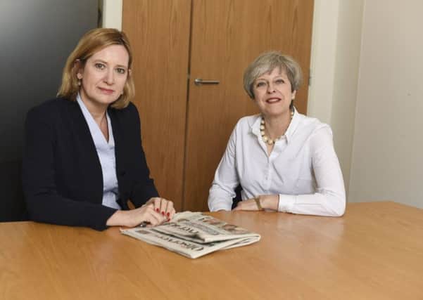 Ms Rudd pictured with the Prime Minister, Theresa May SUS-170905-102857001