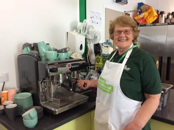Lyn Foster volunteers in the cafe