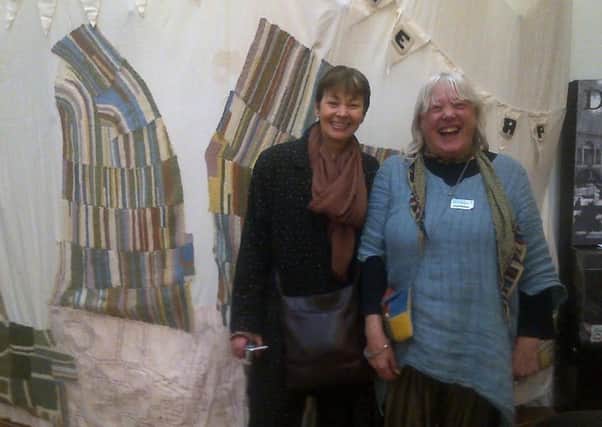 Caroline Lucas, Green candidate for Brighton Pavilion, with Sue Craig at a Seedy Sunday event