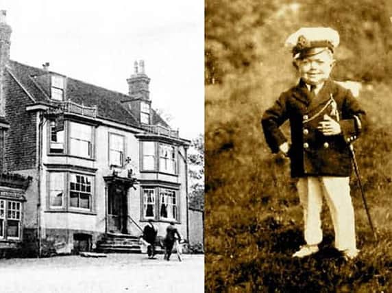 Jack Russell Lambert is pictured alongside Crowboroughs  Red Cross Inn. Diminutive Jack was a regular at the pub where his favourite tipple was sherry.