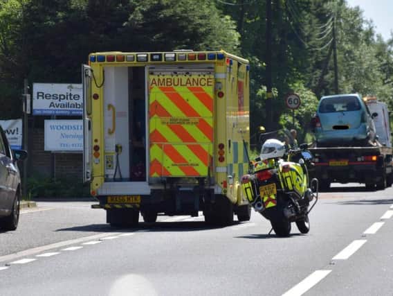 Emergency services were called to the scene of a crash on the A22 this afternoon
