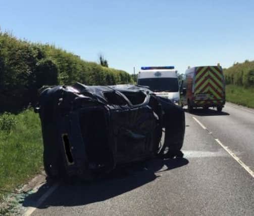 The scene after a collision on the A259. Photo by Hastings Police. SUS-170106-170322001