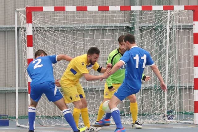 Sussex Futsal on the attack against Oxford City Lions. Picture courtesy Joe Knight