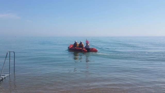 The volunteer crew out on the shout this afternoon. Picture from RNLI Hastings Lifeboat Station Facebook page