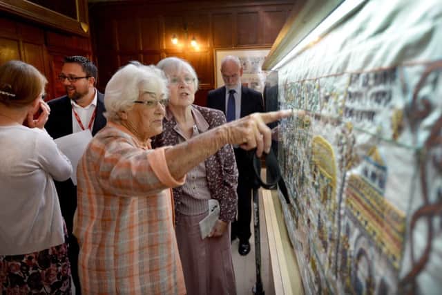 Unveiling of the Battle Tapestry, Abbot's Hall, Battle Abbey School. SUS-170531-124924001