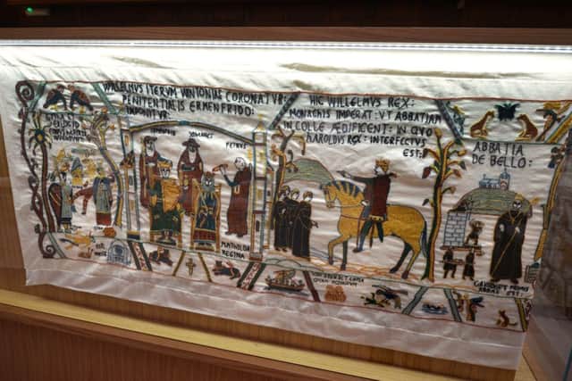 Unveiling of the Battle Tapestry, Abbot's Hall, Battle Abbey School. SUS-170531-124937001