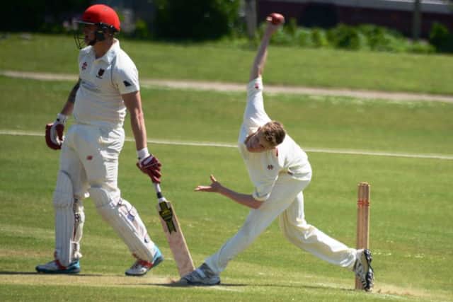 Ethan Guest, who picked up four wickets, bowling against Preston Nomads. Picture courtesy Andy Hodder