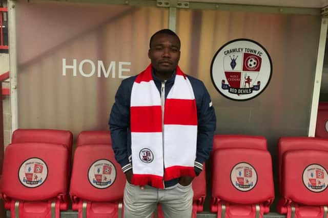 New signing Moussa Sanoh. Picture courtesy of Crawley Town